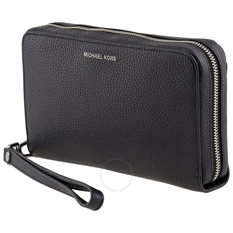 michael kors black zip around wallet|Michael Kors zippered wallet.